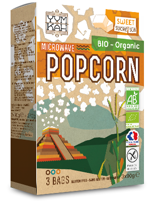 Organic microwave popcorn range Yum-Kah sweet
